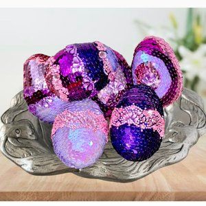 Easter Eggs, Set 6, Kanzashi Eggs| Spring Decorations, Vase Filler, Purple Eggs